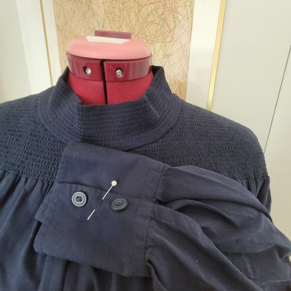 UNIQLO Women’s L Midi Belted Dress with Smocked Collar - Picture 4 of 7